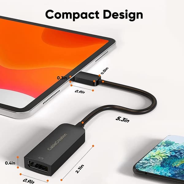 Adapter USB C til DP1.4 kabelkonverter