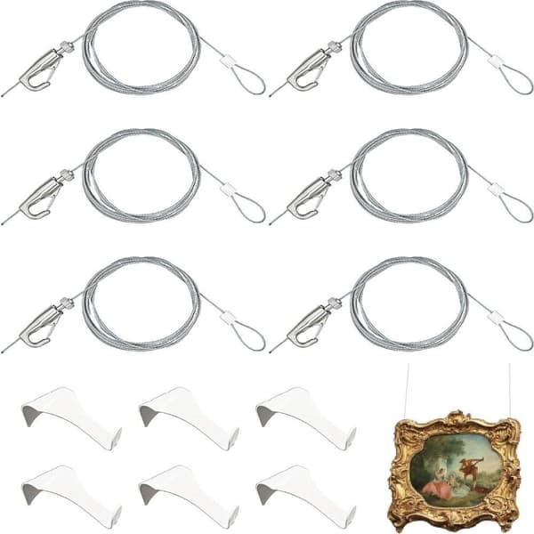 6 Pack Picture Hanging Wire Picture ripustussarjan kiskon koukut