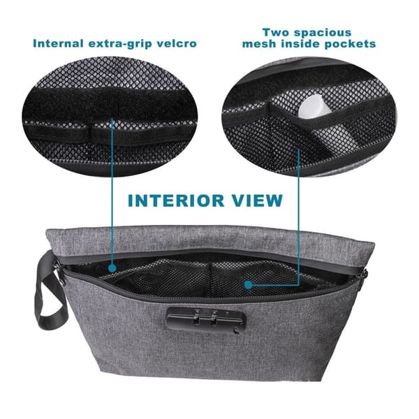 Smell Proof Bag case GREY grey