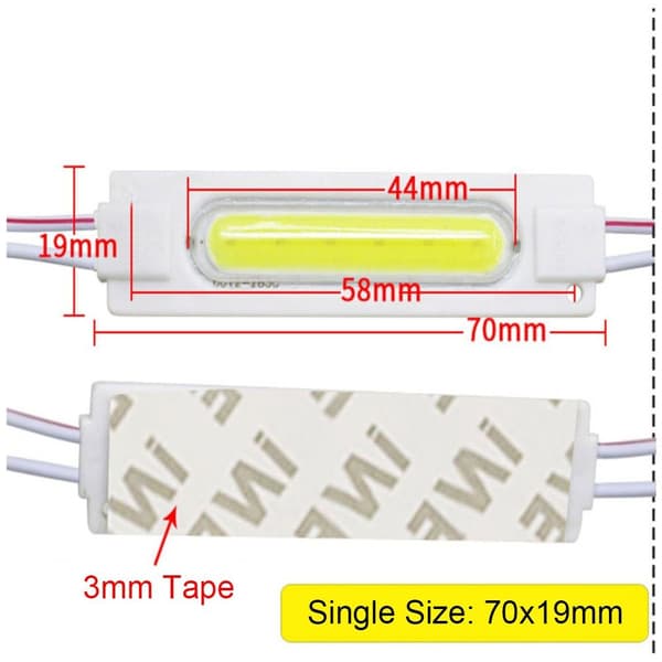10 STK LED Modul COB Lys BLÅ 24V BLÅ 24V blue 24V