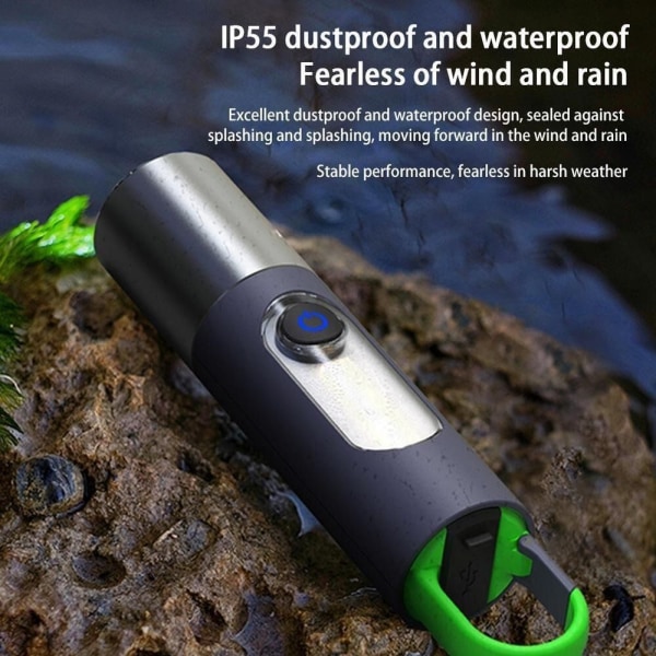 LED-taskulamppu taskulamppu USB ladattava valo