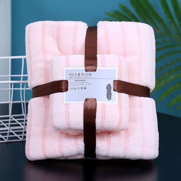 2ST Snabbtorkande badlakan Microfiber Tvättlappar ROSA pink