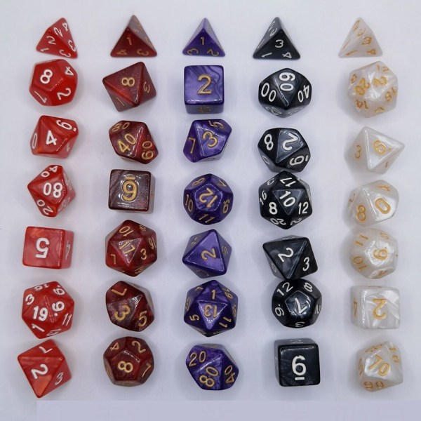 7 kpl / set DND Dice Polyhedral Dice STYLE 7 STYLE 7 Style 7