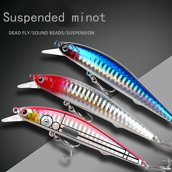 2 stk Naturtro fiskeagn Falsk fiskesluk RØD B B RED B-B
