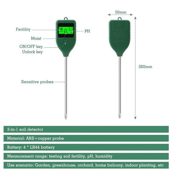 Jordtester PH Meter Jordfruktbarhetstester