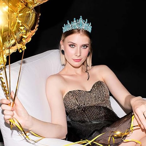 Syntymäpäivä Tiara Crowns tekojalokivi Queen Crown CHAMPAGNE Champagne