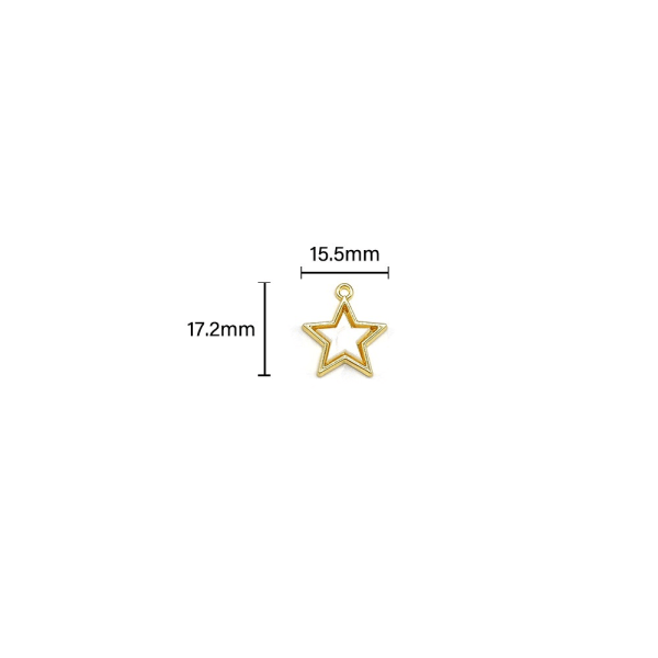 20 stk Shell Fem-spiss Star Charms Plated Star Shape anheng