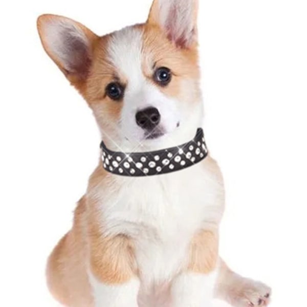 Flash Rhinestone Pet Collar Pet Crystal Neck Set VIT white