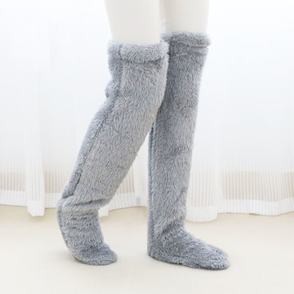Slipper Socks Cozy Fuzzy Socks DARK GREY Dark Grey