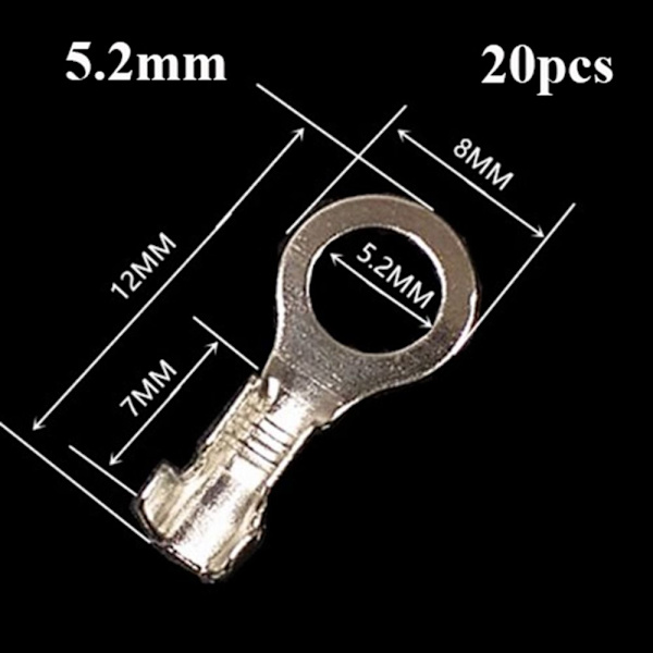 20stk End Lug Terminal O Ring Bar 5,2MM 5.2mm