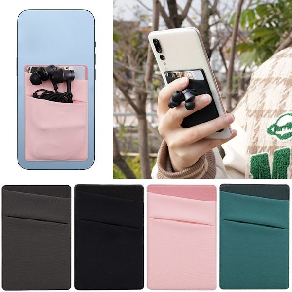Business Credit Pocket Phone Back Card Holder SORT Black