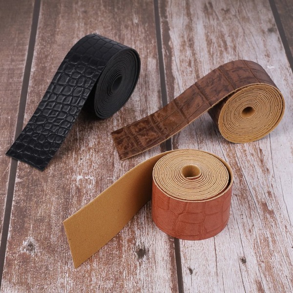 Krokodilmönster Läderrem Läderremsa BRUN 5CM brown 5cm