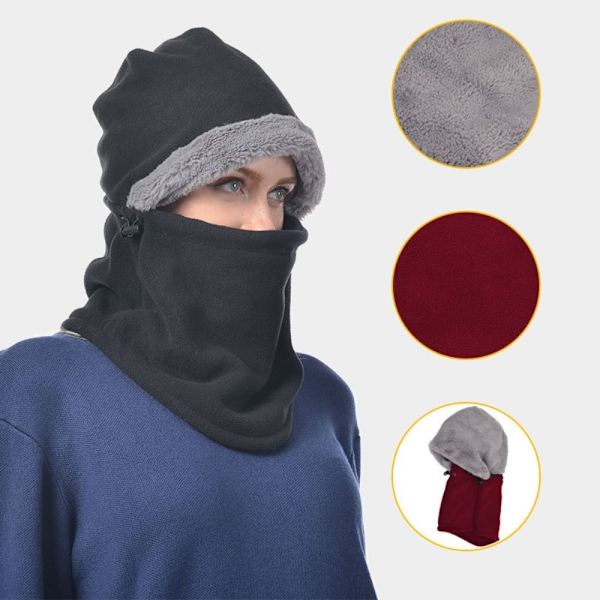 Varm Hue Hat Tørklæde RØD red