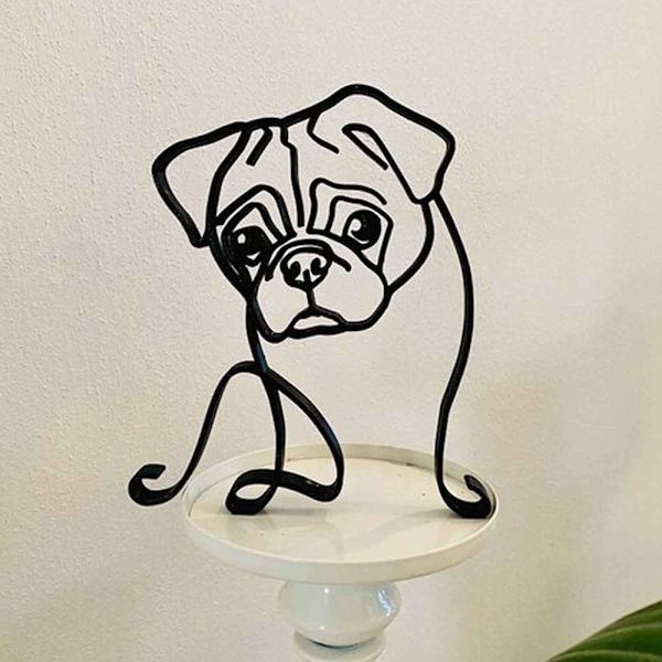 Abstrakt hundeprydning Moderne dyreskulptur E E E