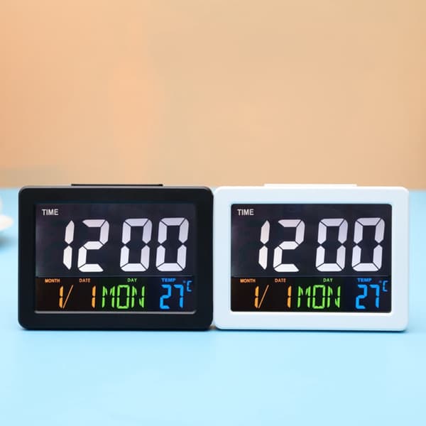 LED Klokke Skrivebordsklokke HVIT white