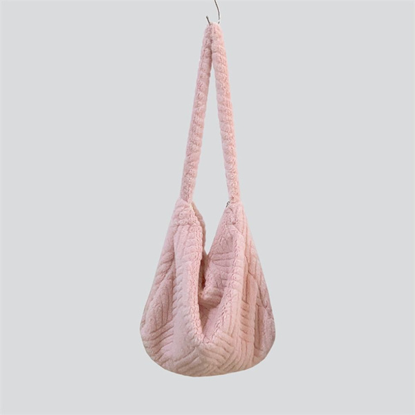 Plyschrandig väska Tygpåse ROSA PINK
