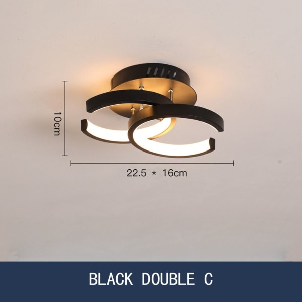LED-lampe taklys SVART DOBBEL C DOBBEL C Black Double C-Double C