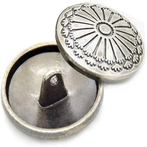Metallivarsi napit Flower Metal Buttons Antiikki metallivarsi