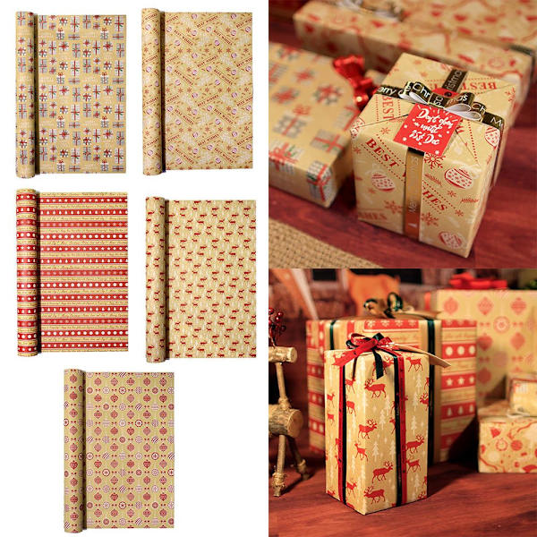 2 ark 50*70 cm julklappspapper DIY-påse 4 4