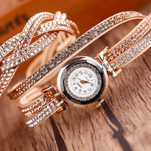 Quartz Watch Rhinestone Rannekello PINK pink