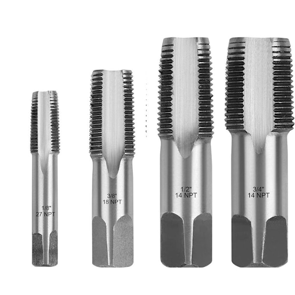 4 kpl NPT- set HSS-kierrekartioruuvi käsi suora
