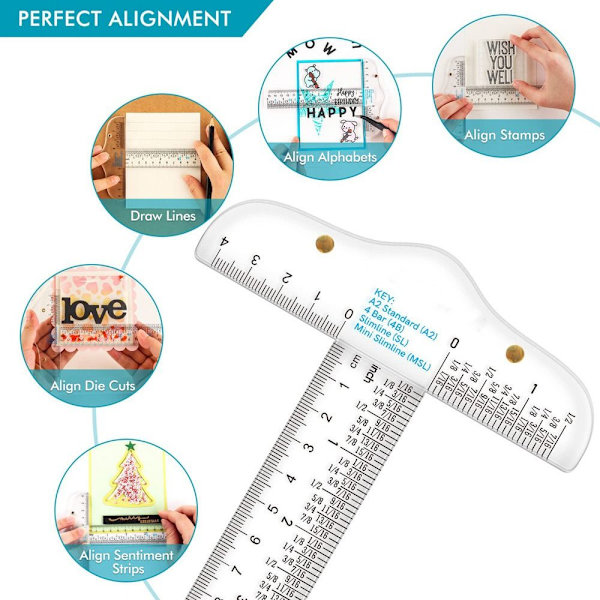 T-Square-linjal Gradert T-Ruler Inch Metrisk T-Square