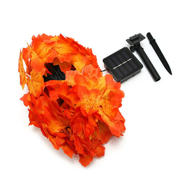 Solar Maple Leaf Light String LED Night Lights värillinen lamppu Warm White