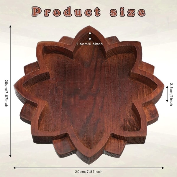 Lotus Crystal Tray Koristeellinen näyttöalusta puinen korulautanen