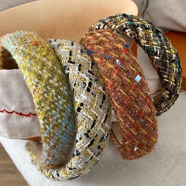 Retro tweed hårbånd Bredt hårbånd B B B