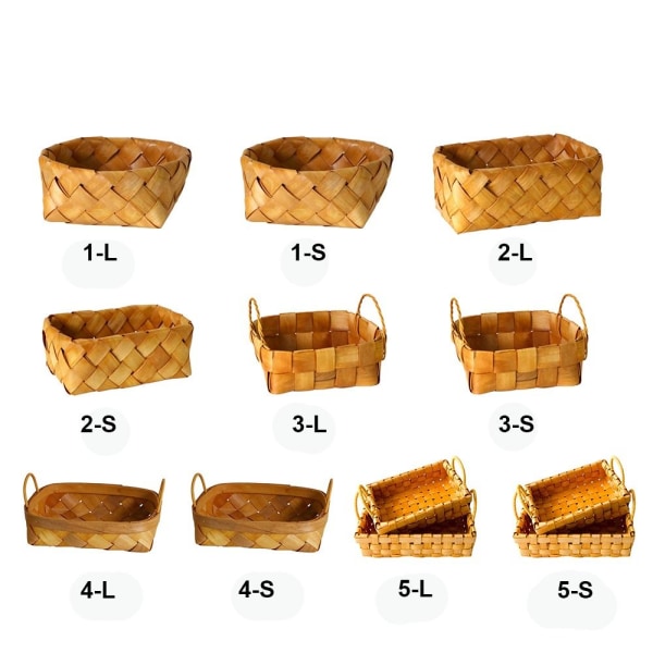 Kjøkken Oppbevaringskurv Tre Håndvevde kurver 5-S 5-S 5-S