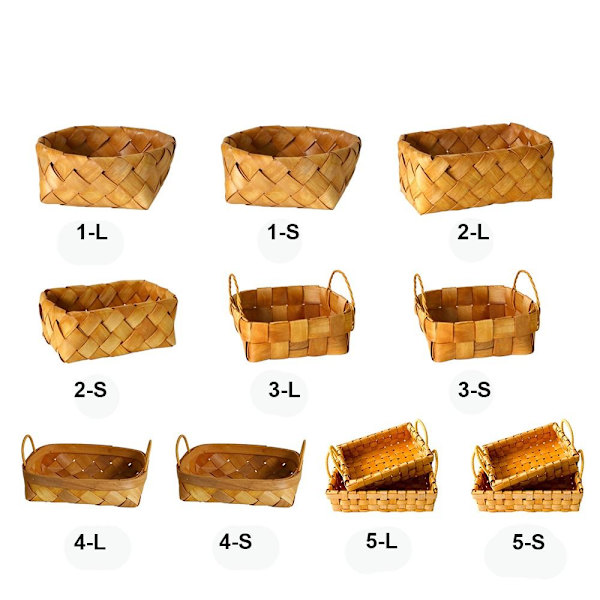 Køkken Opbevaringskurv Træ Håndvævede kurve 4-L 4-L 4-L