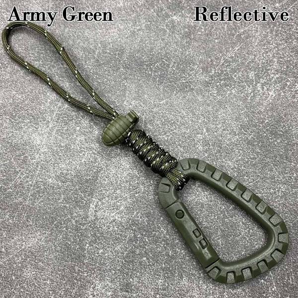 Kiinnitä pikakiinnityssakkelikarabiinipidike ARMY GREEN REFLECTIVE Army Green Reflective-Reflective