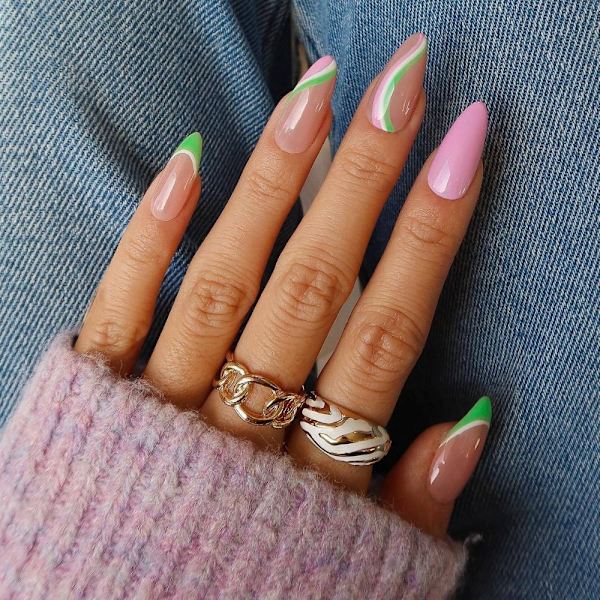 False Nails Long Almond 9 9 9