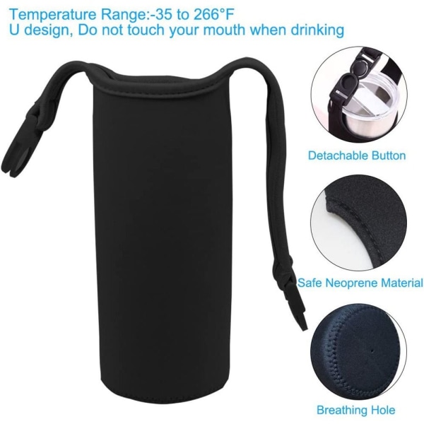 Vesipullon cover Vacuum Cup Sleeve MUSTA MUSTA black