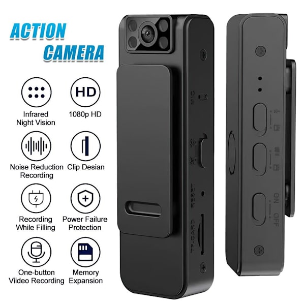 Støjreduktionskamera Night Vision Recorder UDEN WIFI Without WIFI