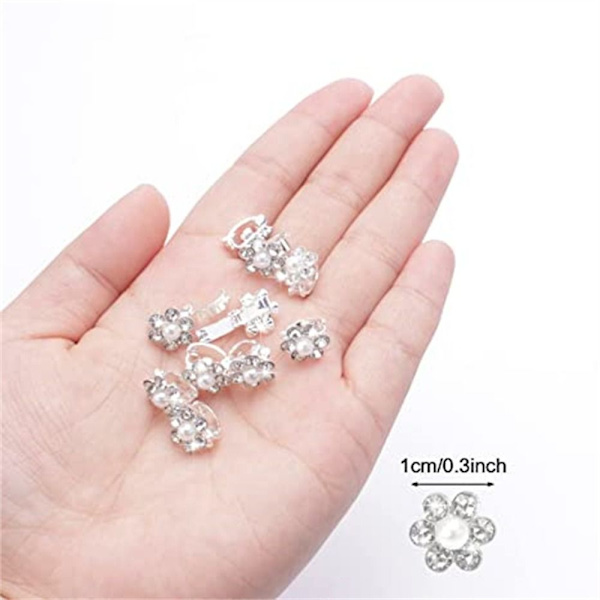 Rhinestone Flower -hiusklipsit Crystal Pearl -hiusneulat 2 2 2