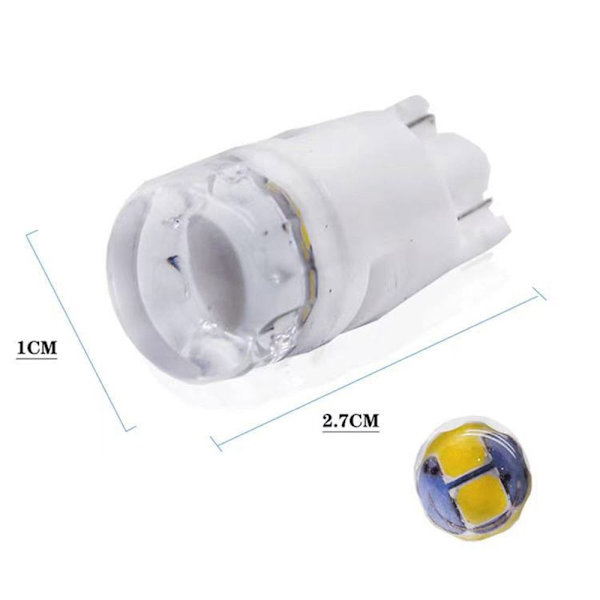 10stk LED Dashboard Lys Bil Instrument Pære HVIT white