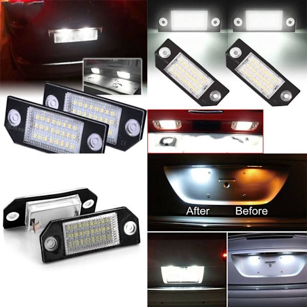 Nummerpladelys Drl Daylight SORT 2STK 2STK Black 2Pcs-2Pcs