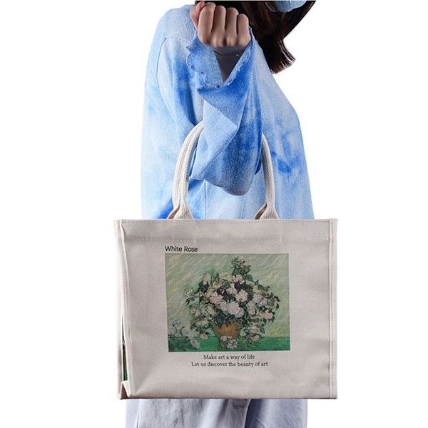 Skulder-lerretsveske Large Tote E E E