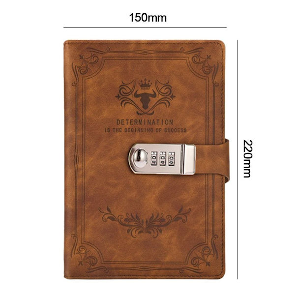 Passordbok Dagbok BRUNN brown