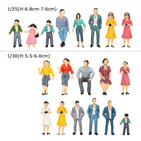 10 stk. Personfigurer Modelbygning Passagerer 1/30 1/30 1/30