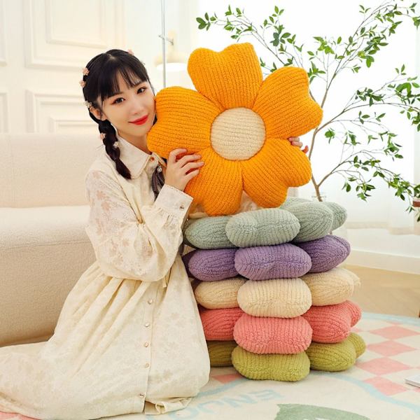 Pink Daisy Pillow Throw Tyyny VIHREÄ Green