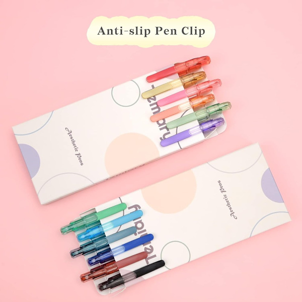 6 STK Gel Pen Svart Refill Pen Kulepenn