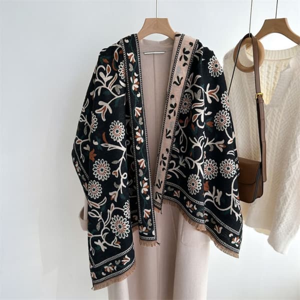 Blommor Scarf Varma halsdukar A A A