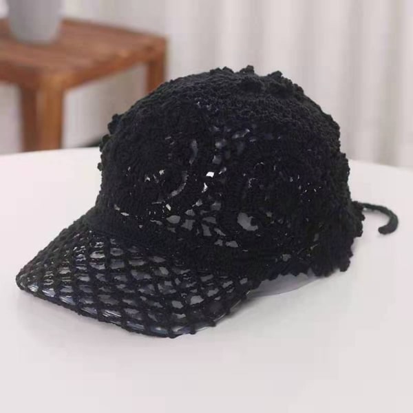 Baseball Caps Hook Flower Hat SVART Black