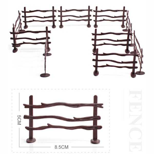 10/20 STK Simuleret Farm Hegn Sæt Faux Træ Hegn 3-10 STK 3-10pcs