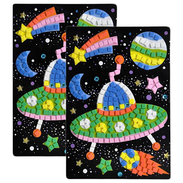 2PCS 3D Mosaics Pussel ritleksaker UFO UFO