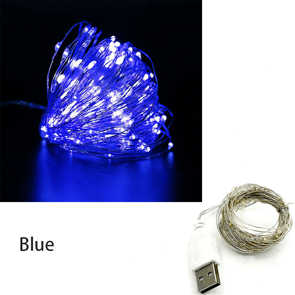 5M LED String Lights Koppar Silver 3 3 3