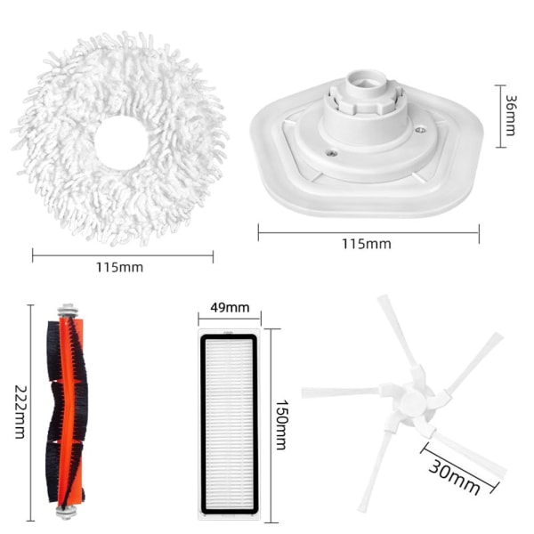 Til Xiaomi Dreame W10 Robotstøvsugertilbehør 4X side brush