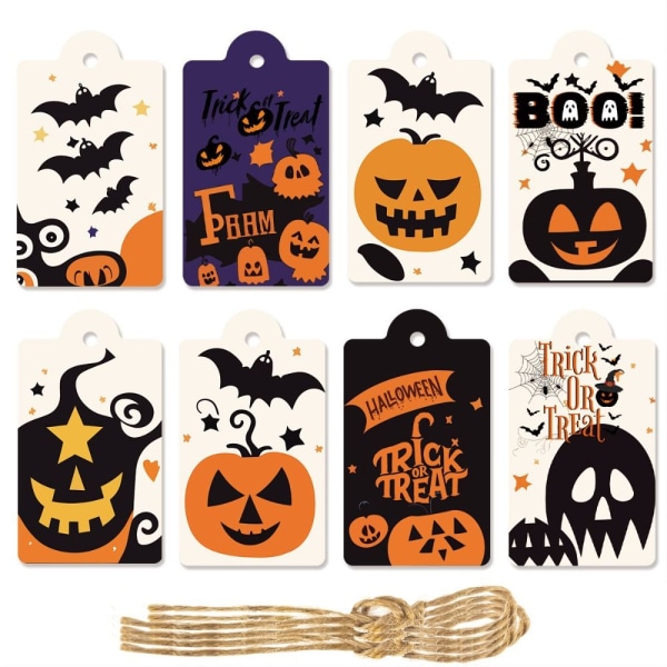 80 kpl Halloween-riippuvat etiketit Pakettitarra Käärittävä ripustuskortti